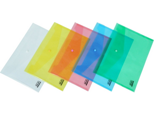 Φάκελος με κουμπί SKAG P.P Α4 διάφανος σε διάφορα χρώματα
